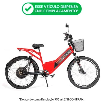 Bicicleta Elétrica - Confort Full - 800w - Vermelha - Duos Bikes
