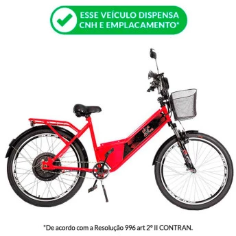 Bicicleta Elétrica - Street PAM - 800w Lithium - Vermelha - Plug and Move