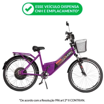 Bicicleta Elétrica - Confort - 800w Lithium - Violeta - Duos Bikes