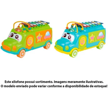 Xilofone Infantil - Ônibus Xilofone Baby - Guta Guti - Sortido - DM Toys