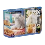 Quebra-Cabeça Duplo - 500 Peças - Gatos na Sala e no Parque - Grow