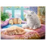 Quebra-Cabeça Duplo - 500 Peças - Gatos na Sala e no Parque - Grow