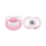Kit 2 Chupeta - 100% Silicone - Dia e Noite - Lolly Kinddy - +6m - Rosa - Lolly
