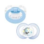 Kit 2 Chupeta - 100% Silicone - Dia e Noite - Lolly Kinddy - +6m - Azul - Lolly