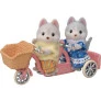 Figuras - Sylvanian Families - Conjunto Bicicleta Dupla - Irmã e Irmão Huskys - Epoch Magia