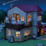 Cenário - Sylvanian Families - Casa Telhado Vermelho Sótão Secreto - Epoch Magia