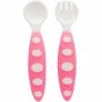 ‎Kit Talher com Estojo para Bebê - Colher e Garfo - Rosa - Buba