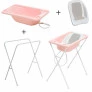 Banheira para Bebê com Suporte - Acqua Trio - Rosa Pérola - Galzerano