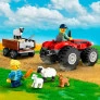 Bloco de Montar - CITY – Trator Agrícola Vermelho com Reboque e Ovelhas - 116 peças - LEGO