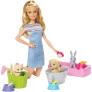 Boneca Articulada - Barbie - Brincar e Lavar - Banho de Pets - Mattel