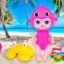 Boneca - Baby’s Collection - Dia de Praia - Rosa - Super Toys