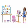 Boneca Articulada - Barbie Dia de Spa - Estúdio de Arte - 25 Peças - Mattel