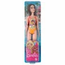 Boneca Articulada - Barbie Praia - Maiô Laranja Florido - Morena - Mattel