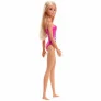 Boneca Articulada - Barbie Praia - Maiô Rosa Xadrez - Loira - Mattel