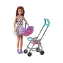 Boneca Barbie - Skipper Babysitters - Carrinho de Bebê - Morena - Mattel