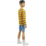 Boneco com Estojo - Ken - Barbie Fashionistas - Camiseta Listrada - 175 - Mattel