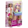 Conjunto e Boneca - Barbie Profissões - Morena - Doutora com Paciente - Mattel