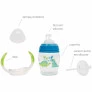 Copo com Bico e Alça Removível - Canudo Extra - 250ml - Dino - Buba