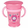 Copo de Treinamento 360 Bebê - Alça Removível - 210ml - Foguete - Rosa - Buba