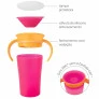 Copo de Treinamento 360 Bebê - Alça Removível - 260ml - Rosa - Buba