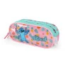 Estojo Infantil Escolar Triplo - Disney Stitch Scrump - Rosa - Luxcel