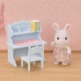 Figura e Conjunto - Sylvanian Families - Escrivaninha - Menina Coelho Neve - Epoch Magia
