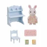 Figura e Conjunto - Sylvanian Families - Escrivaninha - Menina Coelho Neve - Epoch Magia