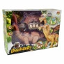 Figura Eletrônica - Dinossauro - 3 Cabeças - Marrom - DM Toys