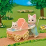 Figuras - Sylvanian Families - Carrinho - Bebê e Papai Gatos Primavera - Epoch Magia