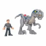 Figuras Articuladas - Jurassic World - Velociraptor Blue e Owen - Imaginext