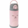 Garrafa com Canudo - Aço Inox - Térmica - 400 ml - Gumy - Rosa - Buba