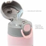Garrafa com Canudo - Aço Inox - Térmica - 400 ml - Gumy - Rosa - Buba