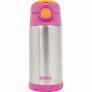 Garrafa com Canudo - Aço Inox - Térmica - 400 ml - Rosa - Buba