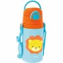 Garrafinha Infantil Alumínio com Canudo - 400ml - Animal Fun - Leão - Buba