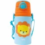 Garrafinha Infantil Alumínio com Canudo - 400ml - Animal Fun - Leão - Buba