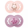 Kit 2 Chupetas - SkinSoft - 6m - Coruja-Flores - Rosa - MAM