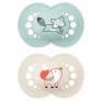 Kit 2 Chupetas - SkinSoft - 6m - Raposa-Guaxinim - Azul - MAM