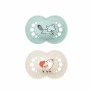 Kit 2 Chupetas - SkinSoft - 6m - Raposa-Guaxinim - Azul - MAM