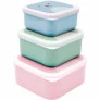 Kit 3 Potinhos com Tampas - Infantil - Gumy - Rosa - P - M - G - Buba