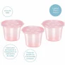 Kit 3 Potinhos para Papinha da Bebê - 180ml - Rosa - Buba