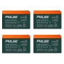 Kit 4 Baterias de Chumbo - 6-DZM-15 - 12v 15ah - Pulse