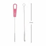 Kit Escovas de Limpeza para Canudos e Mamadeiras - Rosa - Buba