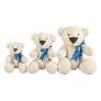 Kit Pelúcias - 3 Ursos - Ursinho Petuti Artic com Lacinho Marinho - G-M-P - Anjos Baby