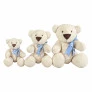 Kit Pelúcias - 3 Ursos - Ursinho Petuti Artic com Lacinho Azul - G-M-P - Anjos Baby