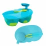 Kit Refeição Infantil com Divisória - Bowl e Colher - 320ml - Azul - Buba
