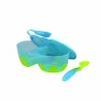 Kit Refeição Infantil com Divisória - Bowl e Colher - 320ml - Azul - Buba