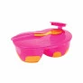 Kit Refeição Infantil com Divisória - Bowl e Colher - 320ml - Rosa - Buba