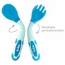 Kit Talher para Bebê - Flexível e Termossensível - Colher e Garfo - Azul - Buba