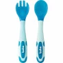 Kit Talher para Bebê - Flexível e Termossensível - Colher e Garfo - Azul - Buba