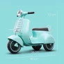 Lambreta Scooter Elétrica Infantil - 6v - Turquesa - Bandeirante